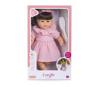 Bambola Corolle Julie 36 cm Capelli Castani Lunghi Pennello Occhi Dormienti