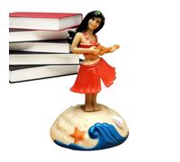 Bambola da cruscotto hawaiana con testa agitante | Mini statuetta da ragazza, decorazione da cruscotto per interni auto, decorazione da scrivania, libreria, tavolino da caffè e regali
