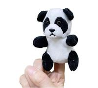 Bambola da dito in morbido peluche con cassaforte, panda | Giocattolo interattivo a forma di animale, per la creatività, lo sviluppo sensoriale, la narrazione delle storie