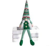 Bambola da finestra in stile nordico con gnomo senza volto con design Rudolph, morbido materiale felpato, perfetta per la decorazione della casa e l'uso stagionale (verde)