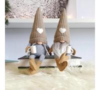 Bambola decorativa natalizia in feltro fatta a mano, gnomo natalizio per le vacanze invernali (marrone)