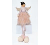 Bambola Decorativa Natalizia Natale in Stoffa con Ali 54 cm