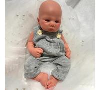 Bambola del bambino rinasciuto in silicone afroamericano ragazzo 40cm - silicone corpo completo con occhi aperti e arti posibili, bambino da collezione ultra realistico (#3)