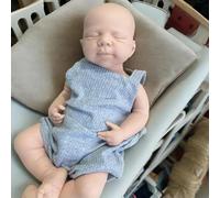 Bambola del bambino rinata in silicone realistica da 47cm, neonato addormentato realistico, ragazzo/ragazza, dipinto/non dipinto, regalo fatto a mano per anziani e bambini (Girl Unpainted#1)