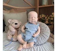 Bambola del bambino rinata in silicone realistica da 47cm, neonato addormentato realistico, ragazzo/ragazza, dipinto/non dipinto, regalo fatto a mano per anziani e bambini (Boy Unpainted#1)