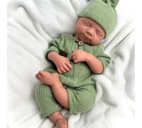 Bambola del bambino rinata in silicone realistica da 47cm, neonato addormentato realistico, ragazzo/ragazza, dipinto/non dipinto, regalo fatto a mano per anziani e bambini (Girl Painted#3)