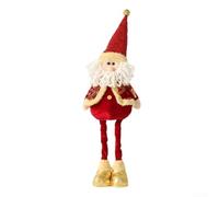 Bambola di alce di Natale, decorazione in tessuto, figura in piedi per la casa stagionale e l'ufficio per le vacanze (rosso + oro vecchio)