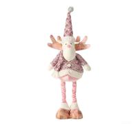 Bambola di alce in tessuto elasticizzato, decorazione natalizia per l'atmosfera delle vacanze, migliora l'ufficio e la casa, per esporre le feste con accento stagionale (alce rosa)