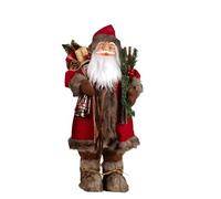 Bambola di Babbo Natale da 30 cm, in tessuto lavabile e PVC, slitta interattiva luminosa per focolare e albero (Mantel Magic Edition)