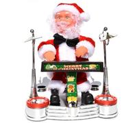 Bambola di Babbo Natale elettrica con musica illuminata, decorazione domestica natalizia da tavolo strumenti musicali che suonano design