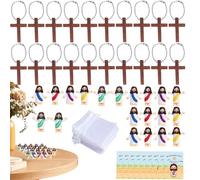 Bambola di Cristo Gesù con biglietti, personaggi di Gesù, confezione grande | 20 pezzi personaggi religiosi Bambola Gesù biglietto di auguri, regalo per feste, piccoli personaggi da