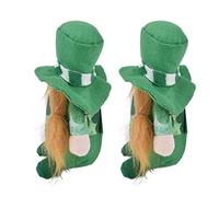 Bambola di Gnomi con Cappello Verde Realizzata a Mano, 2 Pezzi, per la Decorazione del Tavolo del Divano della Stanza del Giorno di San Patrizio (Bambola da donna Green Leaf Festival)