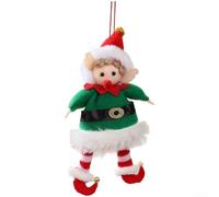 Bambola di Natale da appendere con un affascinante design a fata realizzata in panno morbido per uso decorativo sugli alberi di Natale, migliorando l'atmosfera delle vacanze a casa o in ufficio (verde