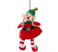 Bambola di Natale da appendere con un affascinante design a fata realizzata in panno morbido per uso decorativo sugli alberi di Natale, migliorando l'atmosfera delle vacanze a casa o in ufficio (rosso