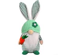 Bambola di peluche a forma di coniglietto pasquale senza volto, con orecchie e braccia pieghevoli, motivo a scacchi, in feltro, per mensole da tavolo, decorazione per le vacanze (uomini)