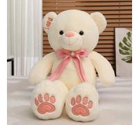 Bambola di peluche a forma di orso con papillon Questo classico orsetto di peluche tricolore con fiocco scozzese ha una forma semplice e calda, è morbido al tatto e ha colori vivaci. È perfetto come d