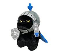 Bambola Di Peluche Gatto - Cavaliere Imbottito Con Animali, Tessuto Di Cotone Appesantito, Adorabile Con Statuetta Di Guerriero Medievale | Compagno Portatile E Morbido Da Abbracciare Per Raga