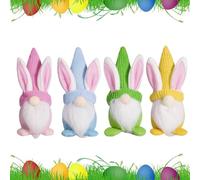 Bambola di peluche gnomi di Pasqua - 4x nuova bambola nano coniglietto pasquale, simpatici ornamenti di coniglio Rudolph | Cuddly Spring Home Decor Tomte Coniglio svedese, fascia con orecchie di