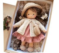 Bambola di pezza con scatola 11x2x5 Ragdoll con cappello, borsa, scarpe e altre decorazioni Simpatiche bambole di pezza per neonati e bambini piccoli Bambole ideali per compleanno di Natale per
