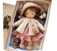 Bambola di pezza con scatola 11x2x5 Ragdoll con cappello, borsa, scarpe e altre decorazioni Simpatici giocattoli per bambole di pezza per neonati e bambini piccoli Ideale per Natale compleanno