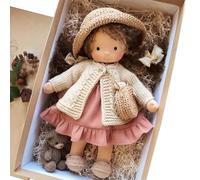 Bambola di pezza con scatola 11x2x5 Ragdoll con cappello, borsa, scarpe e altre decorazioni Simpatici giocattoli per bambole di pezza per neonati e bambini piccoli Ideale per Natale compleanno