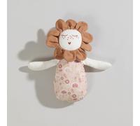 Bambola di pezza in popeline di cotone color terracotta, rosa, écru e ocra