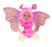 Bambola Farfalla Peluche BeBe con Ali Glitter 23cm in 3 colori