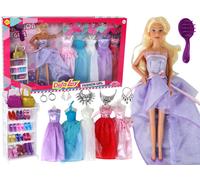Bambola fashion 30 cm con lunghi capelli biondi - guardaroba, scarpe e accessori