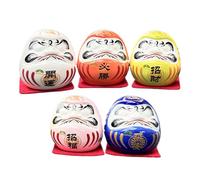 Bambola giapponese Da-uma - Simpatica statuetta della fortuna fatta a mano, set di statue giapponesi piccole da 4 cm, 5 pezzi mini ornamenti zen | Decorazione tradizionale Lucy Da'uma per casa