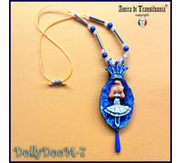 Bambola Gioiello Collana Pendaglio Ciondolo Bigiotteria Amuleto Principessa Blu