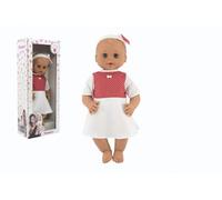 Bambola Hamiro occhi ammiccanti 50 cm con corpo rigido e vestito bianco con pois rossi