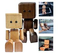 Bambola in legno che scuote i piedi, statuetta di uomo in legno agitante, ornamento per auto fatto a mano, accessorio portatile per cruscotto auto, divertente decorazione per cruscotto auto, regali