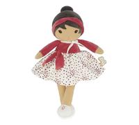 Kaloo Tendresse, La mia Prima Bambola di Stoffa Emilie, Bambola di pezza da 32cm, Gonna in Micro Velluto e Fascia Rossa, Graziosa Confezione Regalo,Nastro Personalizzabile-dalla Nascita,K200016