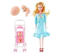 Bambola incinta con bambino nella pancia, 12 pollici, giunto mobile, madre incinta con carrello per bambini, accessori per casa delle bambole, giocattoli per bambole, giocattoli per bambini, bamb