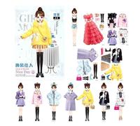 Bambola magnetica | Giocare Dress Up Paper Doll,Gioco di bambole di carta magnetica per ragazze per Natale, Capodanno, Pasqua, regali di compleanno