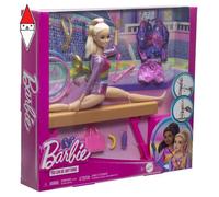 BARBIE - GINNASTICA ARTISTICA, PLAYSET CON BAMBOLA GINNASTA BIONDA IN TUTA E 10 ACCESSORI INCLUSI