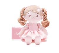 Bambola morbida (12''), la mia prima bambola di pezza, regalo di compleanno per una bambina di 1 anno, regalo di peluche per neonati e bambini, stelle bianche - velo di raso - rosa