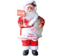 Bambola natalizia in morbido tessuto felpato, tra cui Babbo Natale, pupazzo di neve e renna, in più pose, adatte per decorazioni stagionali per la casa e la ghirlanda (C)