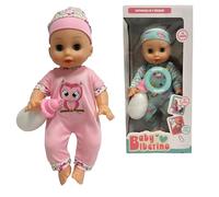 Bambola Parlante Bambolotto Piangente Chiama Mamma Papa' Ride Piange Parla con Biberon 12 Suoni Bambola Grande cm 32 Vestito Casuale Emette Suoni Come Un Vero Bimbo Piange Ride Dice Mamma Papà Parla