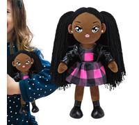 Bambola per afroamericana | Bambola morbida nera nera | Giocattoli da peluche basati sulla vita, giochi di ruolo, in età prescolare, educatori, aula, centro di asilo, regalo di co