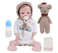 Bambola per Bambina, Morbida e Realistica, Giocattoli per Tutto il Corpo per Neonati, Occhi Acrilici di Alta qualità, Arti Posizionabili, per Bambini 22 Pollici (Apri gli occhi)