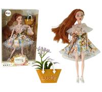 Bambola per bambini Emily autunnale con capelli rossi e fiori