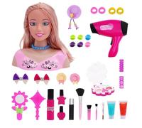 Bambola per lo styling dei capelli, testa di bambola per lo styling dei capelli per le ragazze, testa di bambola in stile gioco di simulazione - set di per bambole stile realistico per il