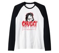 Bambola Raccapricciante con Design Chucky Halloween Maglia con Maniche Raglan