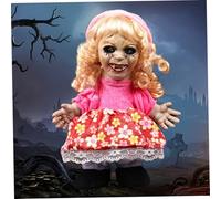 Bambola raccapricciante da 11, 8 pollici di bambola di Halloween animata da una spaventosa con occhi illuminati, suoni horror, movimenti, orrore a batteria per la casa di Halloween hounted Hou