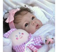 Bambola Reborn Bambina - 50 cm Reborn realistica con capelli lunghi, corpo in tessuto morbido, vestiti e accessori - Bambola realistica per bambini dai 3 anni in su La tua piccola principessa. La nost