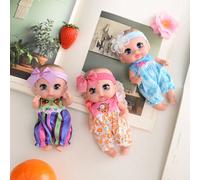 Bambola Reborn piangente con un sorriso rosa cuore occhi carini, per bambini di età 3 anni o più, altezza 15.5 cm giocattolo regalo in vinile girabile Polly Pocket Mini Doll di 6 pollici 15,5 cm,Insie