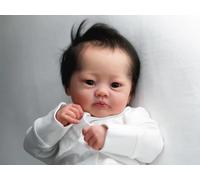 Bambola Reborn Realistica Asiatica 50Cm Bebè Pelle 3D in Silicone con Accessori