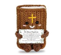 Bambola religiosa fatta a mano all'uncinetto con versi biblici, regali per battesimo per ragazzi e ragazze, regali per battesimo cristiano, per donne, uomini, adulti, adolescenti, ragazze, ragazzi