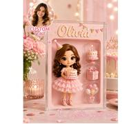 Bambola ritratto personalizzata, arte ritratto digitale personalizzata, placca acrilica personalizzata da foto a cartone animato, souvenir di matrimonio, ricordo acrilico personalizzato, regalo di ann